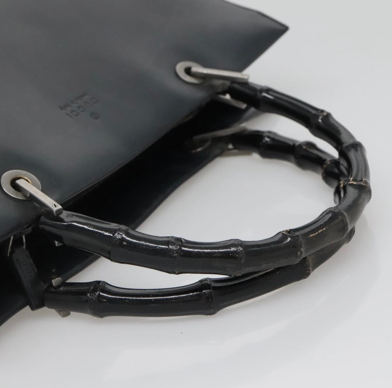 Gucci Bamboo Hand Bag - Black Leather