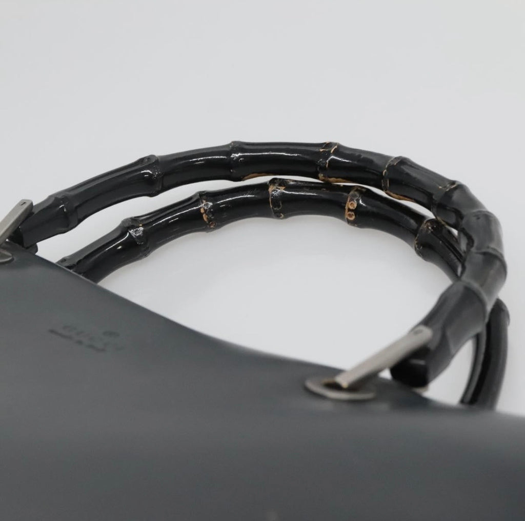 Gucci Bamboo Hand Bag - Black Leather