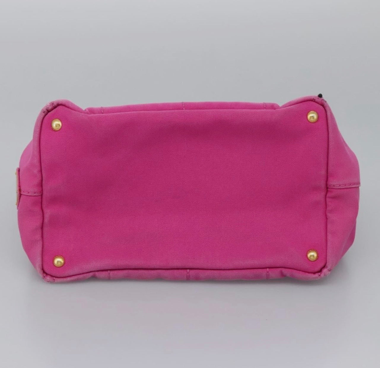 Prada Canapa MM Tote Bag-Pink Gold