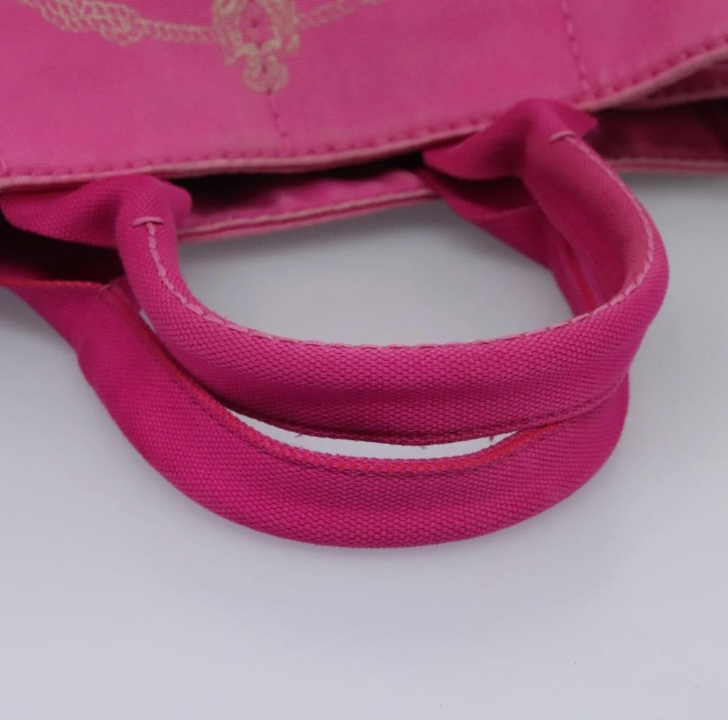 Prada Canapa MM Tote Bag-Pink Gold
