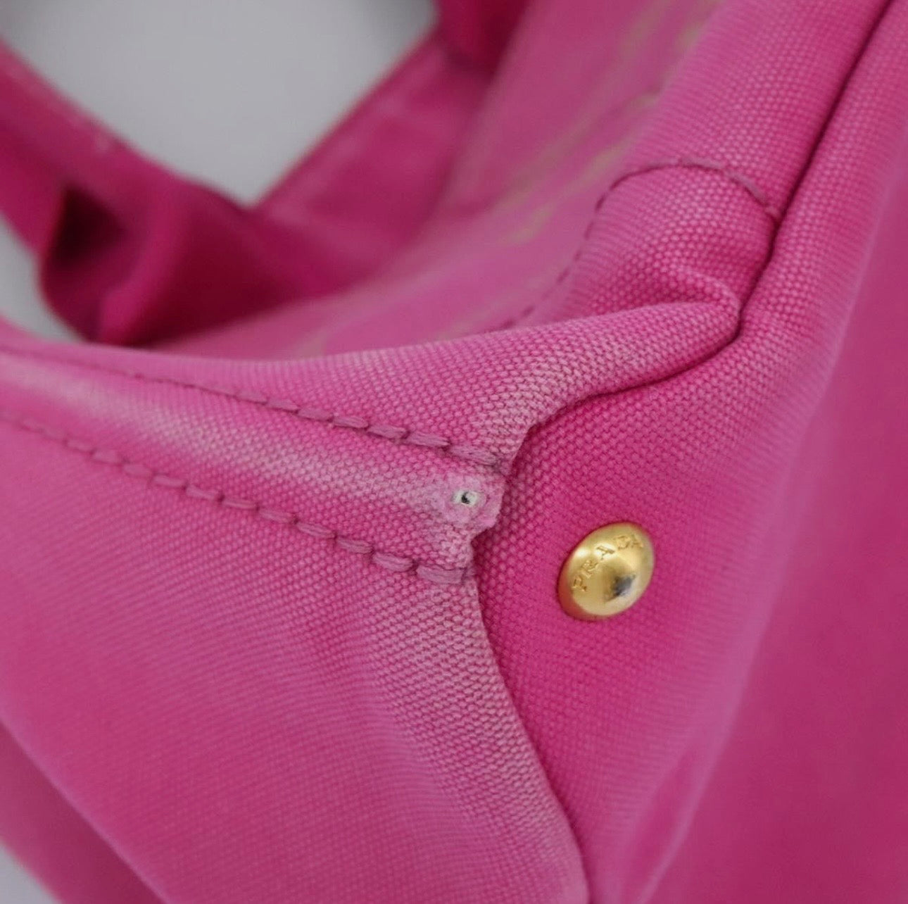 Prada Canapa MM Tote Bag-Pink Gold